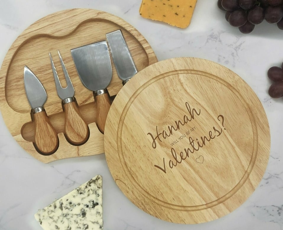 Will You Be My Valentines Personalised Engraved Cheese Board
