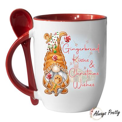 Gingerbread Kisses Christmas Mug With Spoon