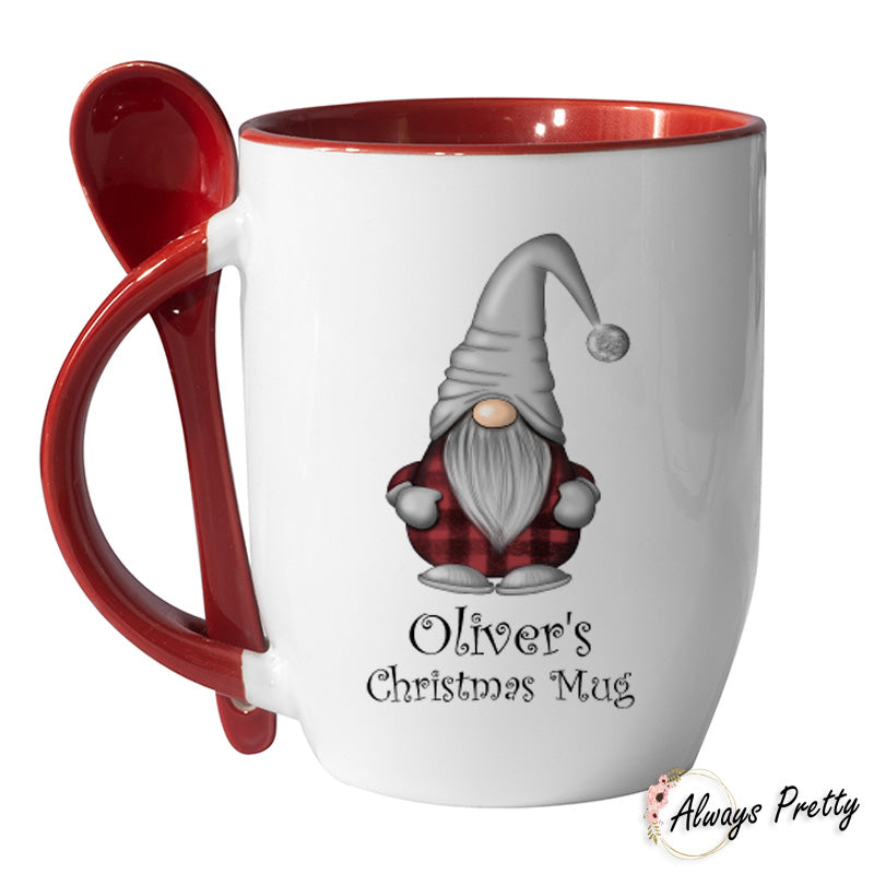 Personalised Gonk Christmas Mug With Spoon