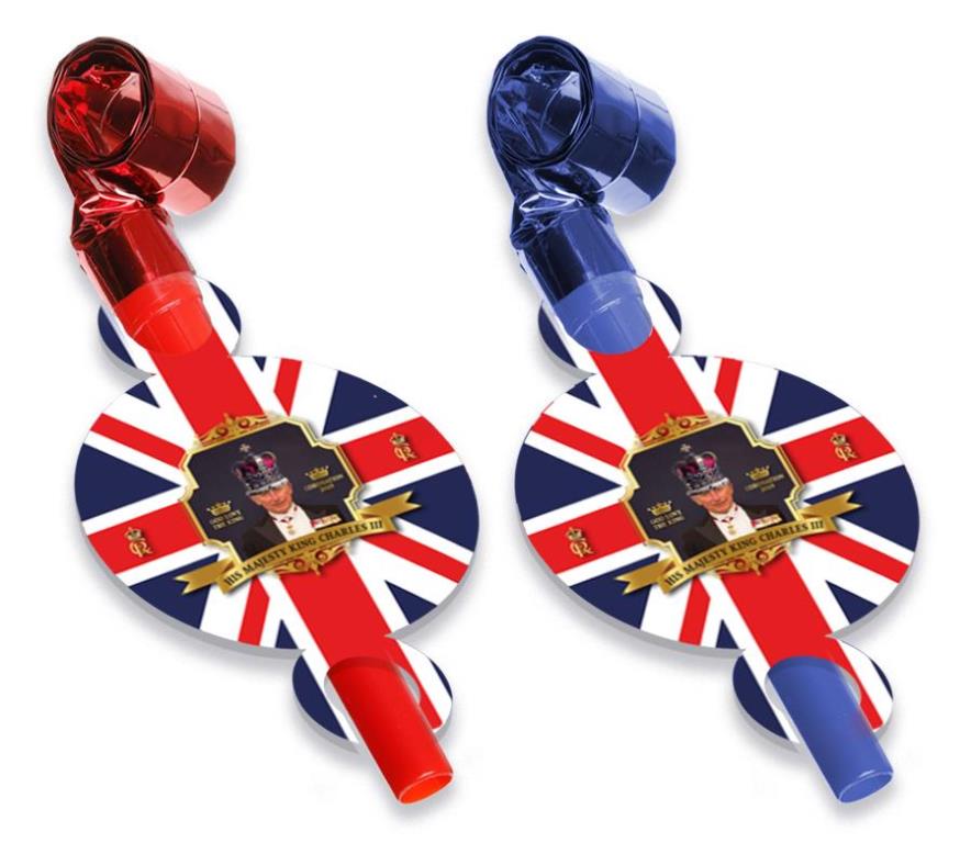 King Coronation Traditional Blow Horns 6 Pack