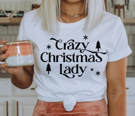 Crazy Christmas Lady Tee ⛄