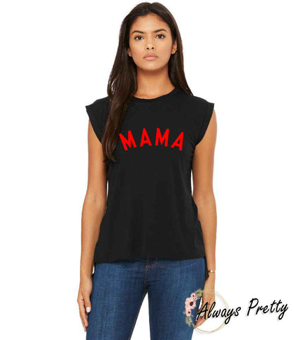 Mama - Flowy Rolled Cuff Tshirt