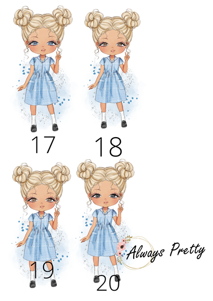 Personalised School Girl Drinks Bottle (36 Designs Available)