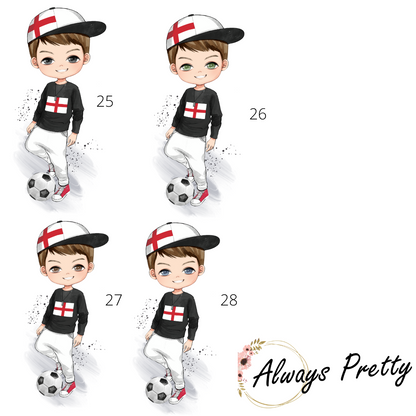 Personalised 'England' Footballer PE Bag (36 Designs)