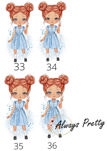 Personalised School Girl Drinks Bottle (36 Designs Available)
