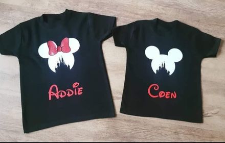 Personalised Disney Micky and Minnie T-shirts