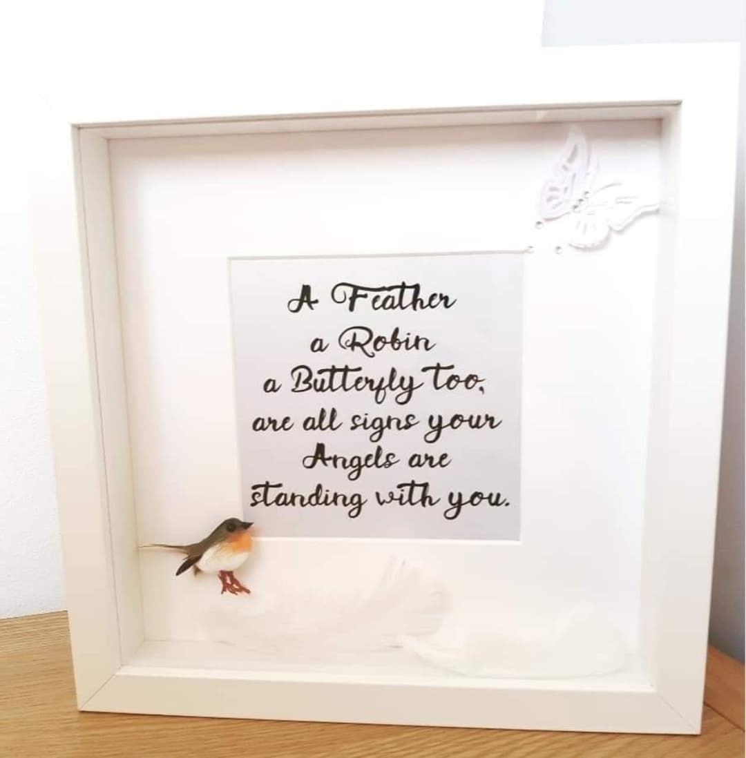 A Feather, A Robin, A Butterfly Too - Box Frame