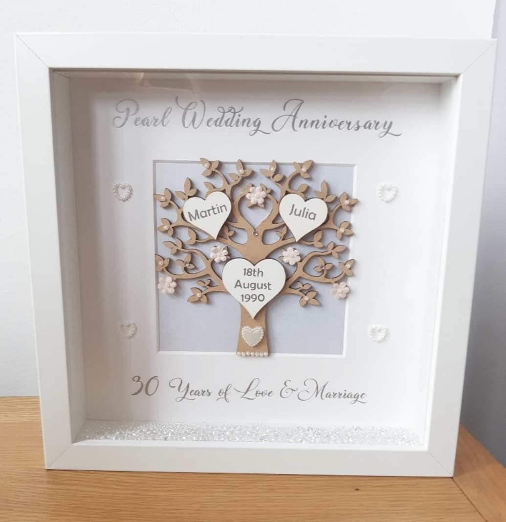 Pearl Wedding Anniversary - Box Frame