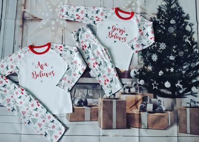 Personalised Grey Christmas Pjs