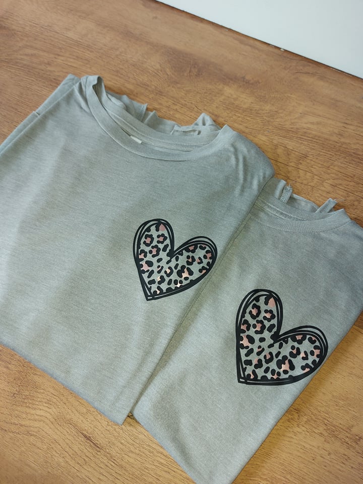 Heart Flowy Rolled Cuff T-Shirt