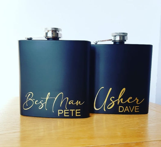 Personalised Groomsmen Hip Flasks