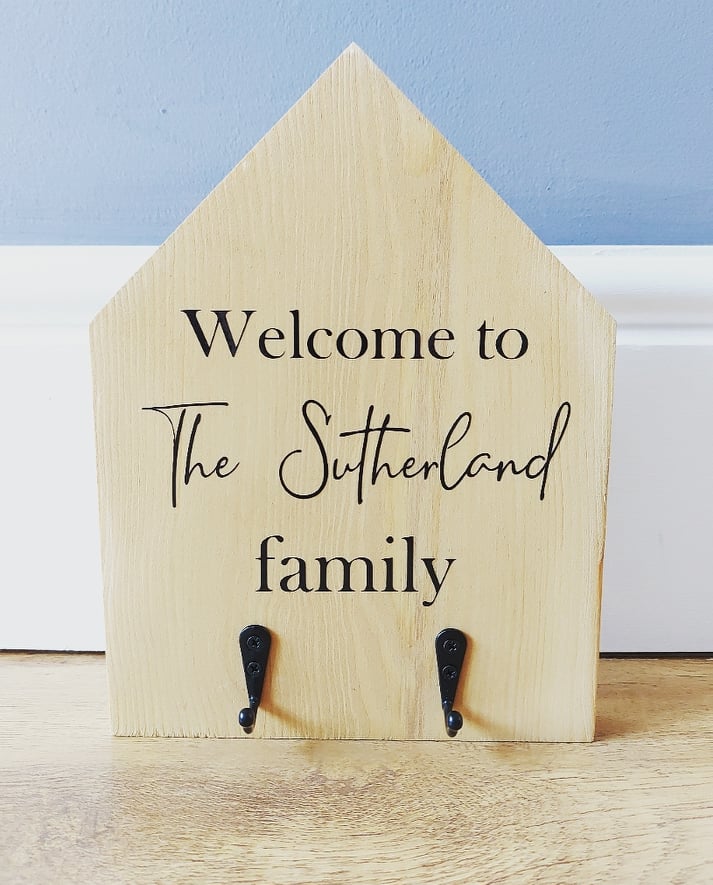 Personalised Family House Shape Key Holder