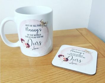 Matching Mug and Coaster Set - Pink