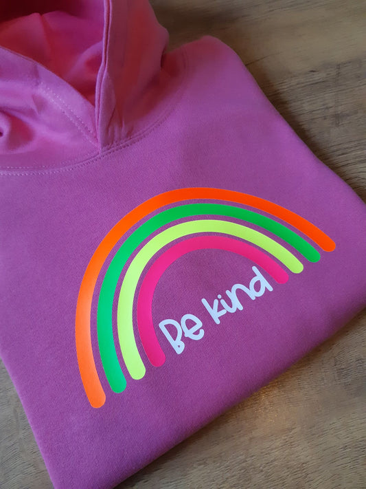 Childs Neon Be Kind Rainbow Hoodie