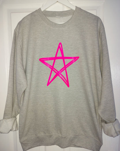 Sketch Star Sweater ( Neon And Pastel Colours Available)