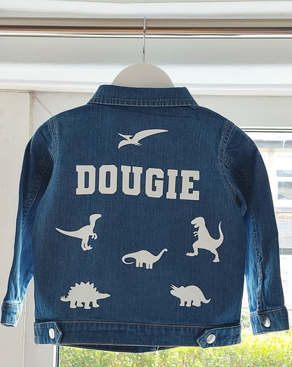 Personalised Dinosaur Denim Jacket