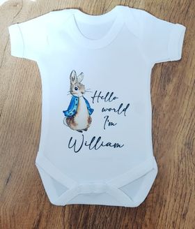 Peter Rabbit 'Hello World I'm' baby Vest