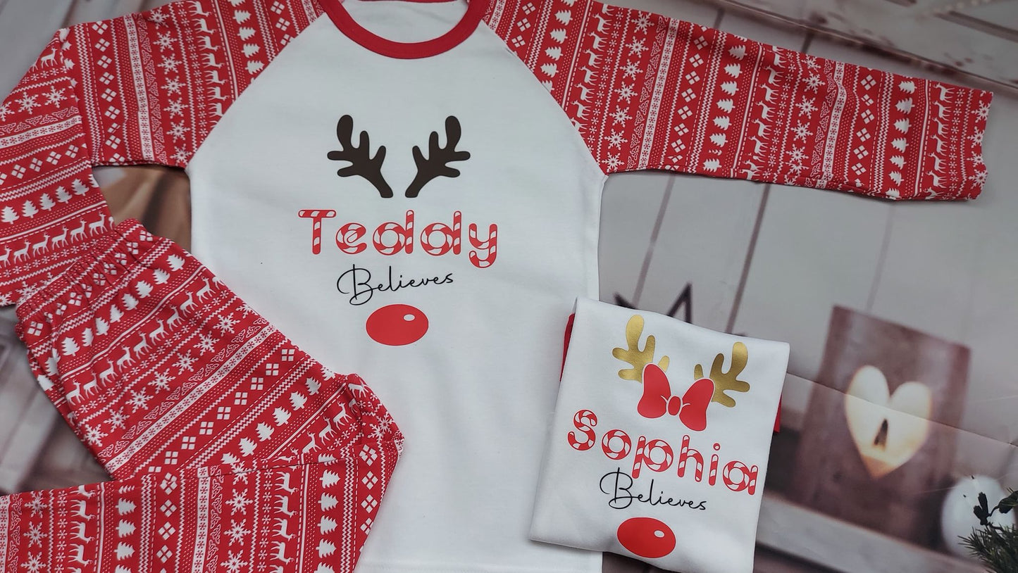 Personalised Reindeer Design Pjs