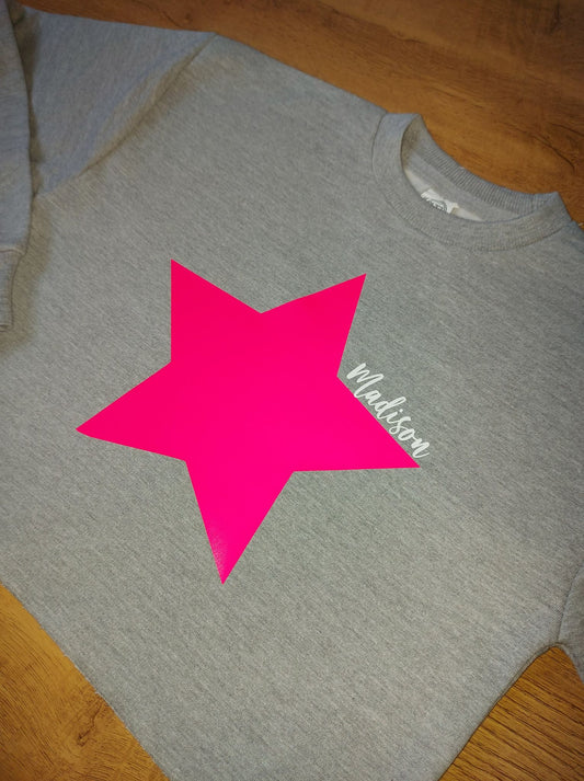 Childs Cropped Sweatshirt - with personalised star design