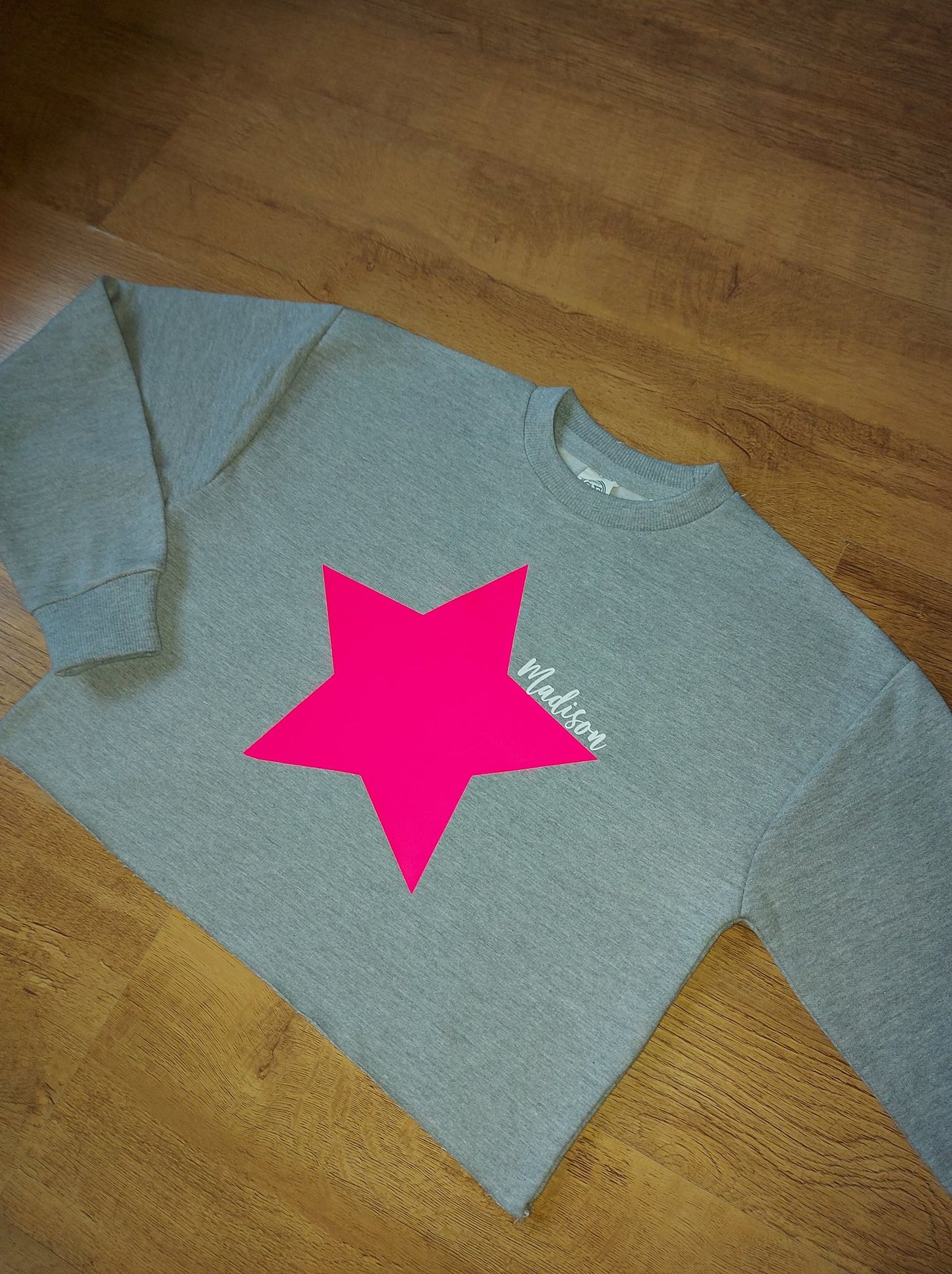 Childs Cropped Sweatshirt - with personalised star design
