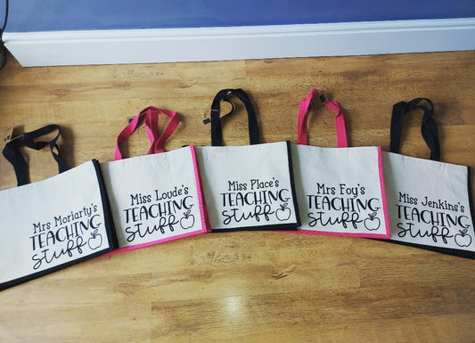 Personalised Teaching Stuff Jute Bag