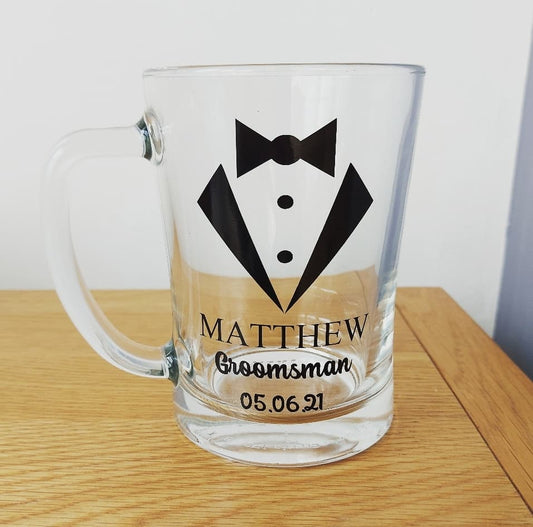 Personalised Groomsman Pint Tankard (Can Be Made Up For Any Of the Wedding Party)